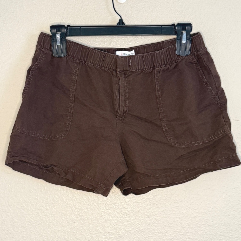 Womens Medium Brown Granola Linen Blend Shorts Preppy Coastal Fairy Indie